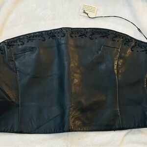 BAGATELLE Black Leather Strapless Top Size XL, NEW WITH TAGS